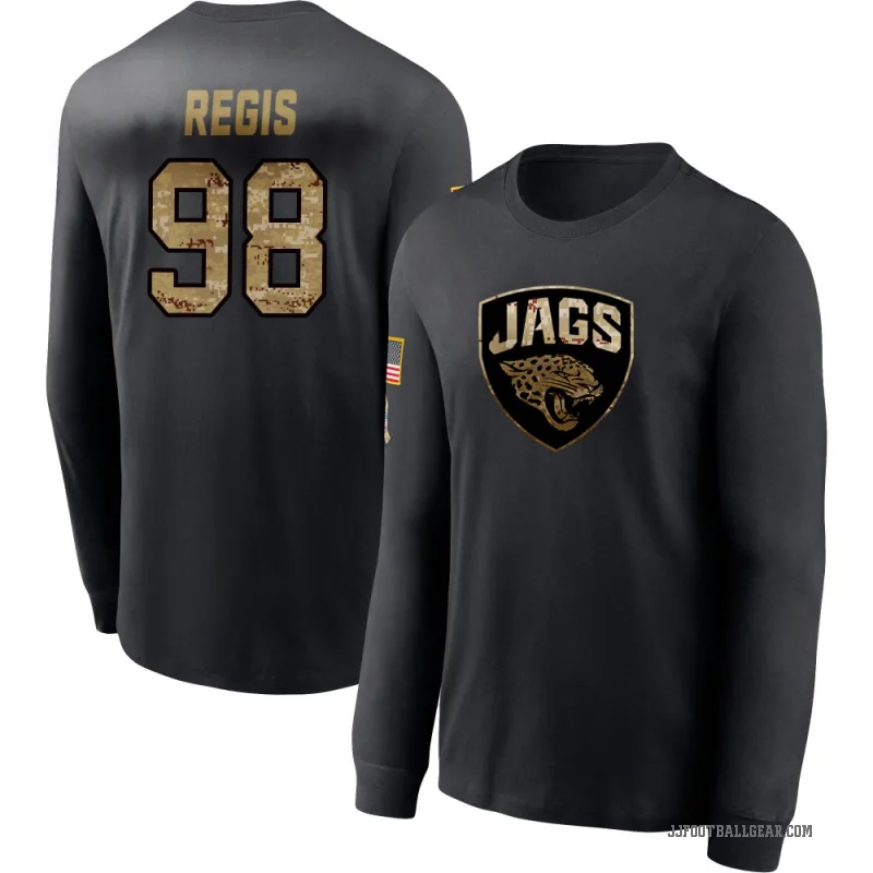 Albert Regis Men's Black Jacksonville Jaguars 2020 Salute To Service Sideline Performance Long Sleeve T-Shirt