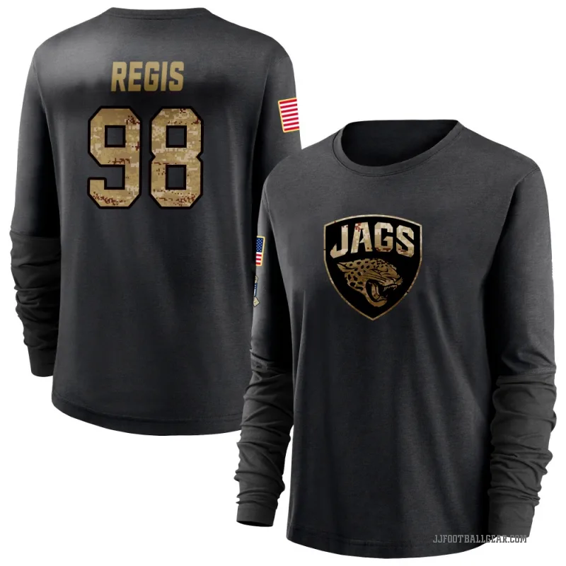 Albert Regis Women's Black Jacksonville Jaguars 2020 Salute To Service Sideline Performance Long Sleeve T-Shirt
