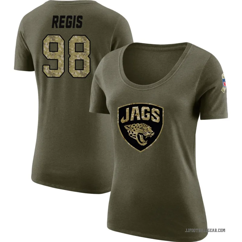 Albert Regis Women's Olive Jacksonville Jaguars Salute to Service Scoop Neck T-Shirt