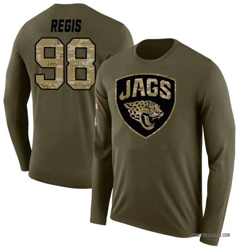 Albert Regis Youth Olive Jacksonville Jaguars Salute to Service Sideline Long Sleeve T-Shirt