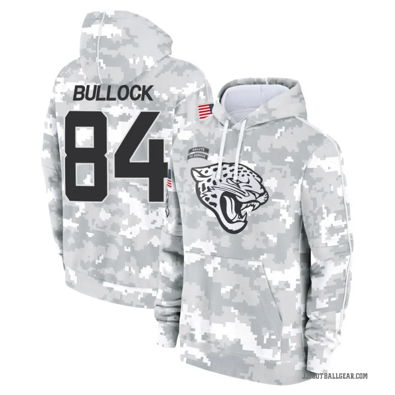 Alex Bullock Youth Camo Jacksonville Jaguars Arctic 2024 Salute to Service Club Fleece Pullover Hoodie