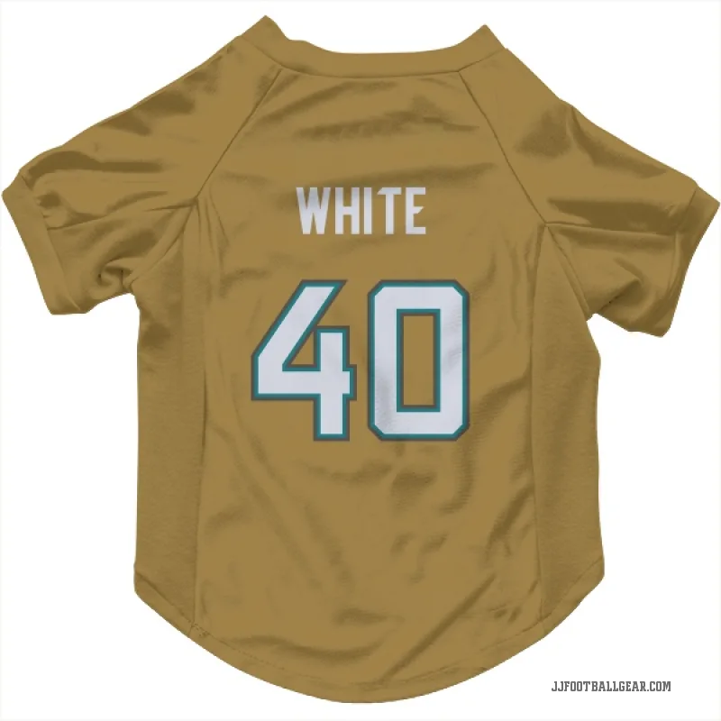 Aydan White  Gold Jacksonville Jaguars   Bold  Cat & Dog Pet Jersey