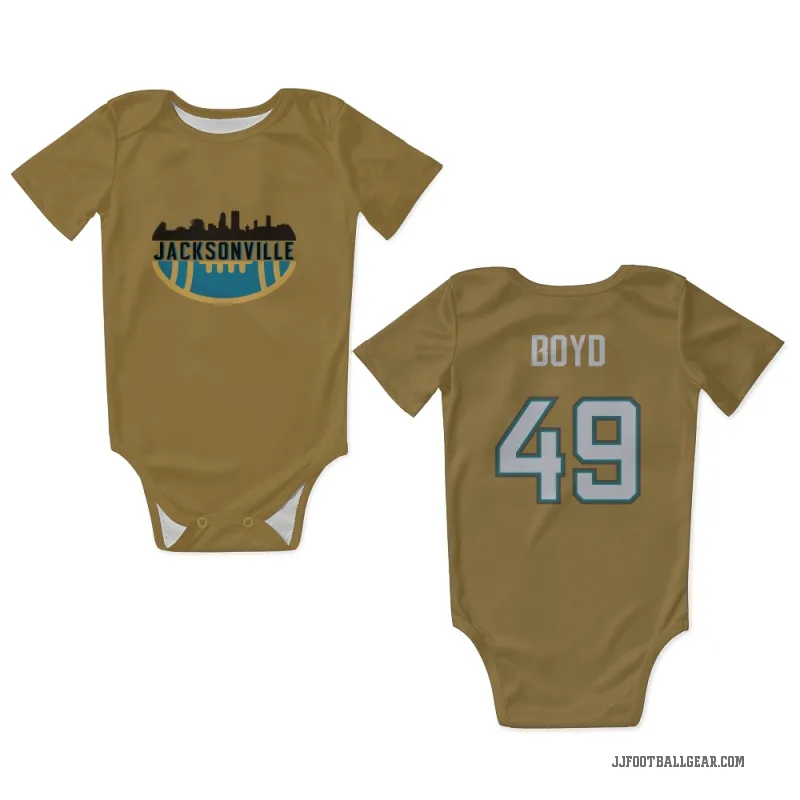 Brady Boyd  Gold Jacksonville Jaguars   Bold  Newborn & Infant Bodysuit