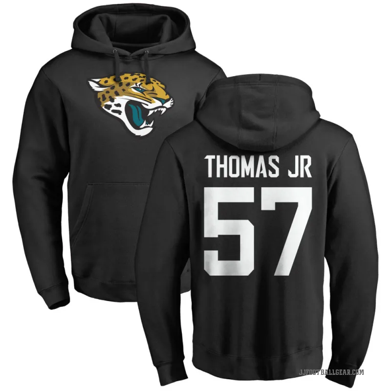 Bryan Thomas Jr. Men's Black Jacksonville Jaguars Pro Line Logo Pullover Hoodie