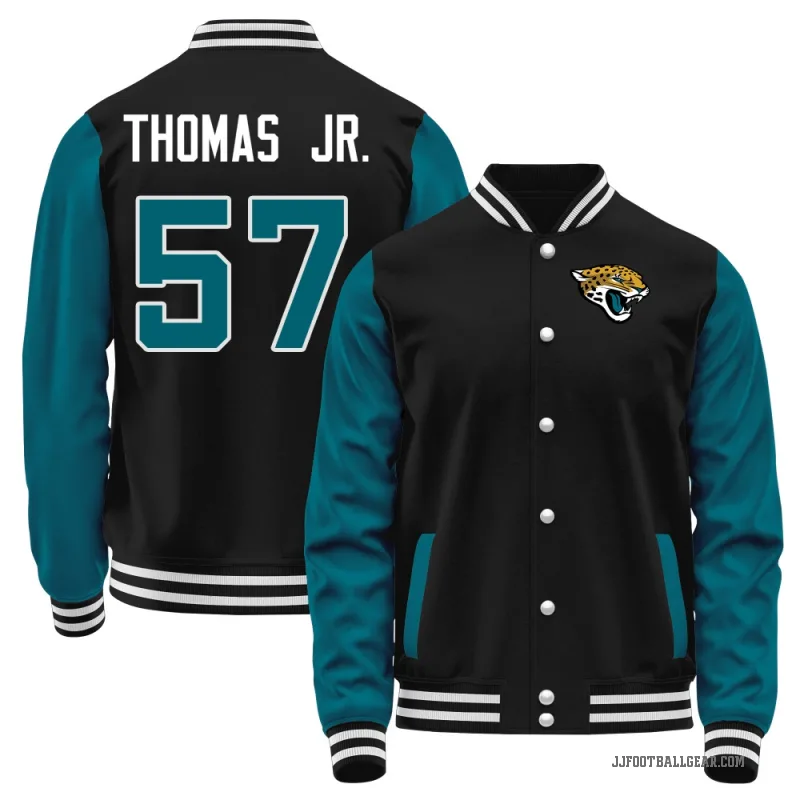 Bryan Thomas Jr. Men's Black Jacksonville Jaguars /Teal Full-Snap Jacket