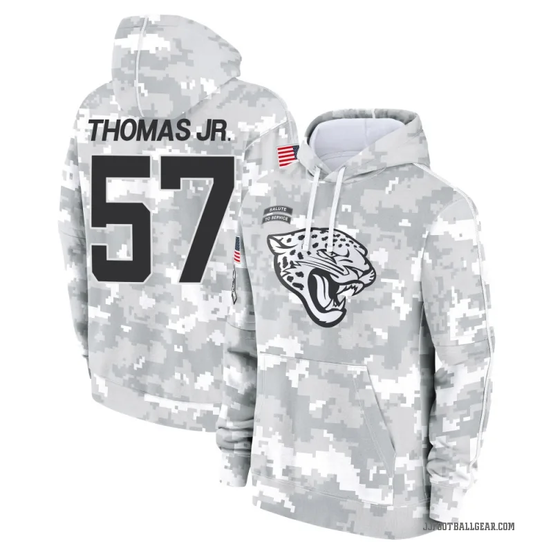 Bryan Thomas Jr. Men's Camo Jacksonville Jaguars Arctic 2024 Salute to Service Club Fleece Pullover Hoodie