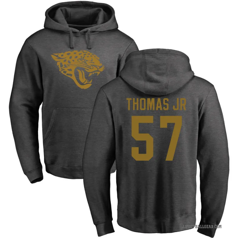 Bryan Thomas Jr. Men's Jacksonville Jaguars Pro Line by Branded Ash One Color Pullover Hoodie