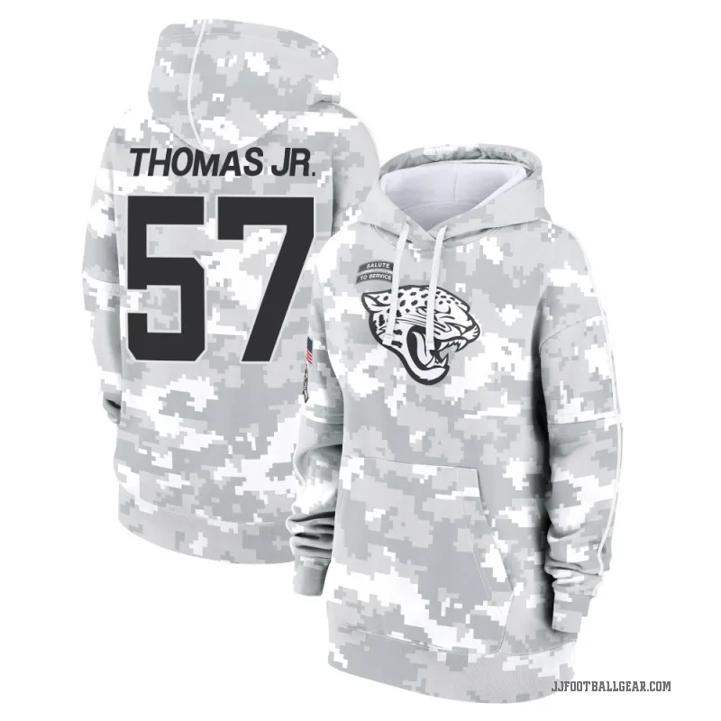 Bryan Thomas Jr. Women's Camo Jacksonville Jaguars Arctic 2024 Salute to Service Club Fleece Pullover Hoodie