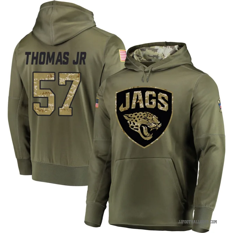 Bryan Thomas Jr. Youth Olive Jacksonville Jaguars Salute to Service Pullover Hoodie