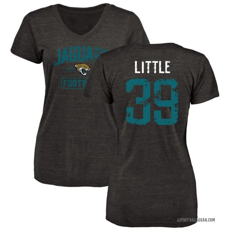 Cam Little Women's Black Jacksonville Jaguars Distressed V-Neck T-Shirt