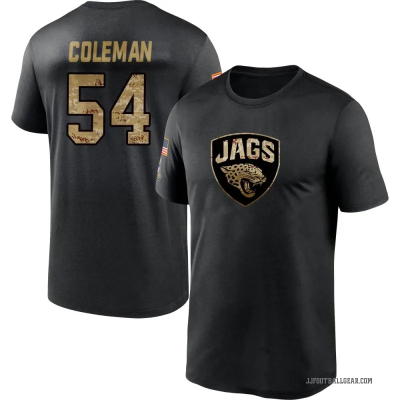 DJ Coleman Men's Black Jacksonville Jaguars 2020 Salute To Service Performance T-Shirt
