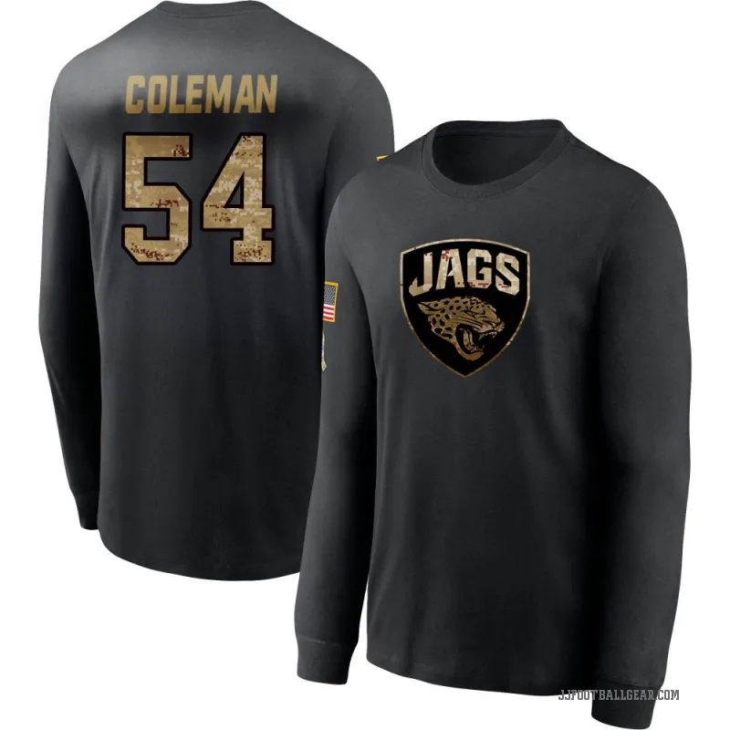 DJ Coleman Men's Black Jacksonville Jaguars 2020 Salute To Service Sideline Performance Long Sleeve T-Shirt
