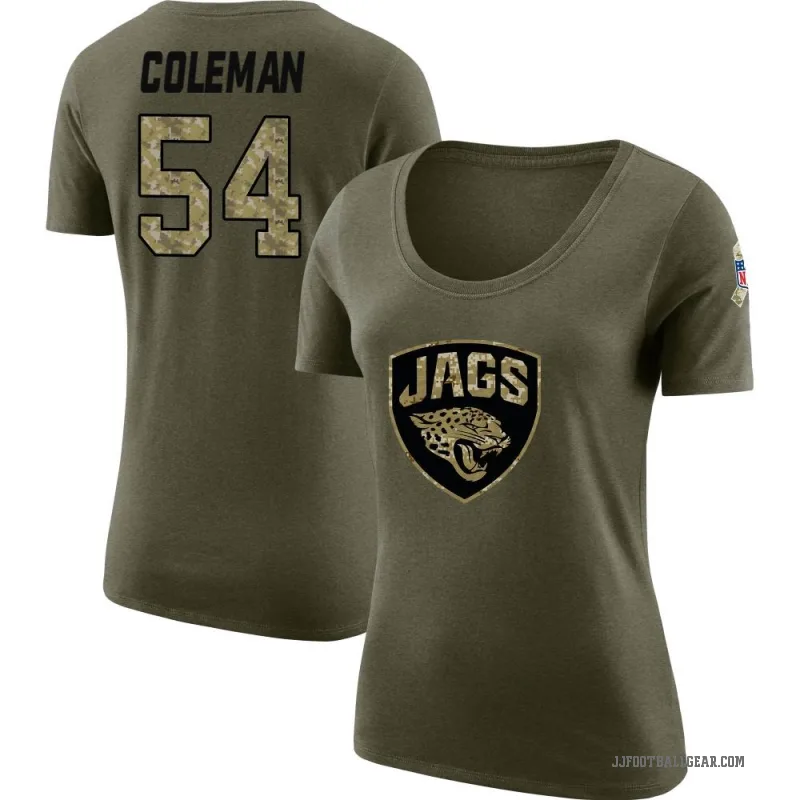 DJ Coleman Women's Olive Jacksonville Jaguars Salute to Service Scoop Neck T-Shirt