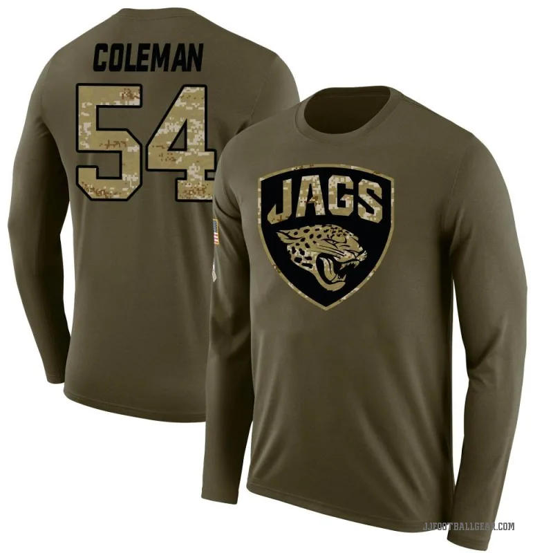 DJ Coleman Youth Olive Jacksonville Jaguars Salute to Service Sideline Long Sleeve T-Shirt