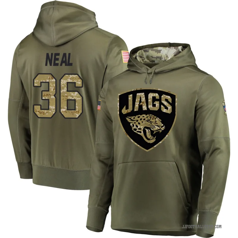 Devin Neal Men's Olive Jacksonville Jaguars Salute to Service Pullover Hoodie