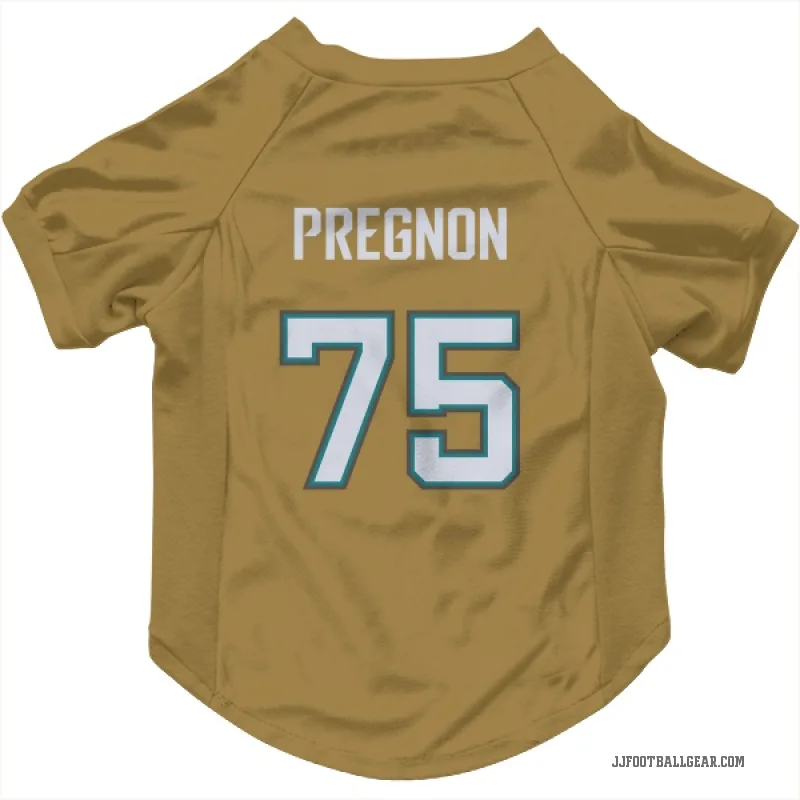 Emmanuel Pregnon  Gold Jacksonville Jaguars   Bold  Cat & Dog Pet Jersey