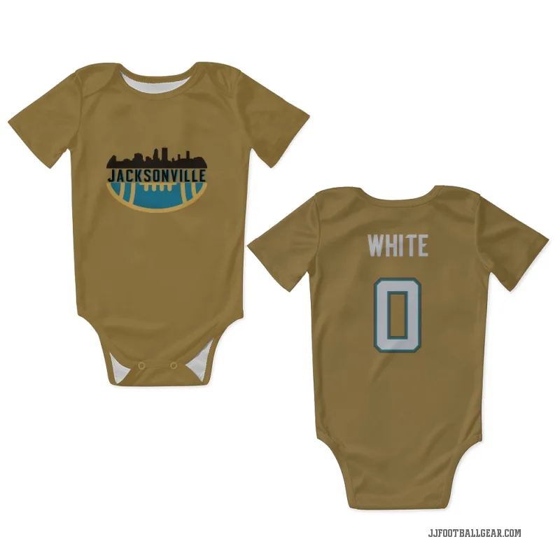Jordan White  Gold Jacksonville Jaguars   Bold  Newborn & Infant Bodysuit