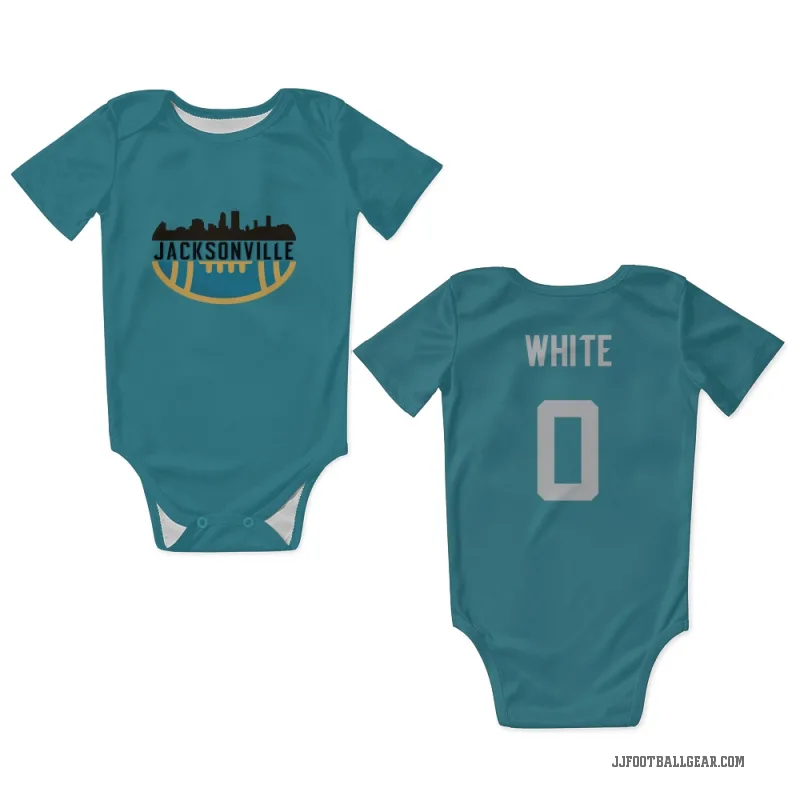 Jordan White  Teal Jacksonville Jaguars  Newborn & Infant Bodysuit