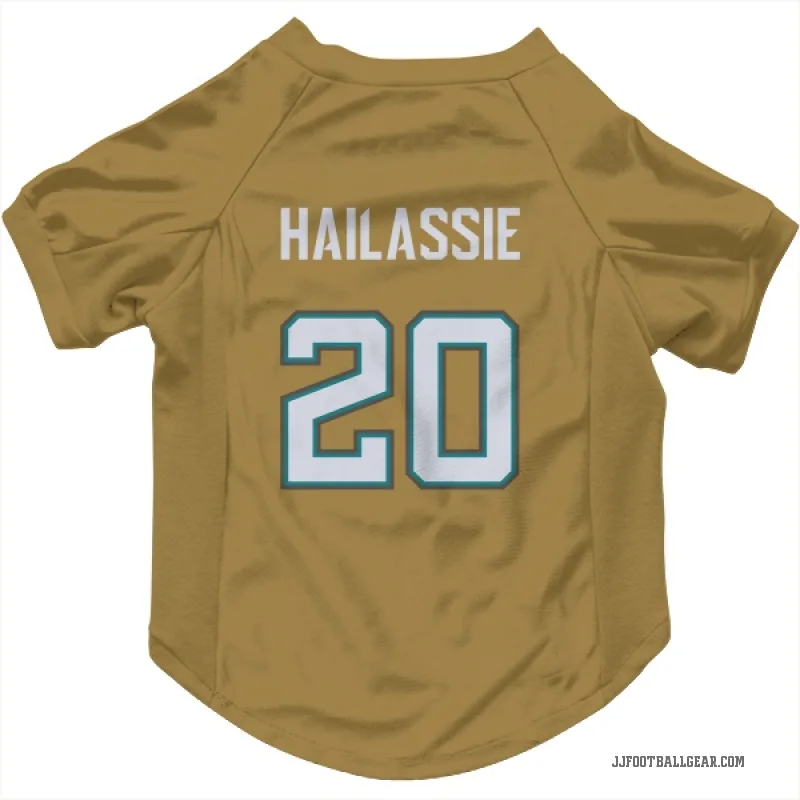 Kahlef Hailassie  Gold Jacksonville Jaguars   Bold  Cat & Dog Pet Jersey