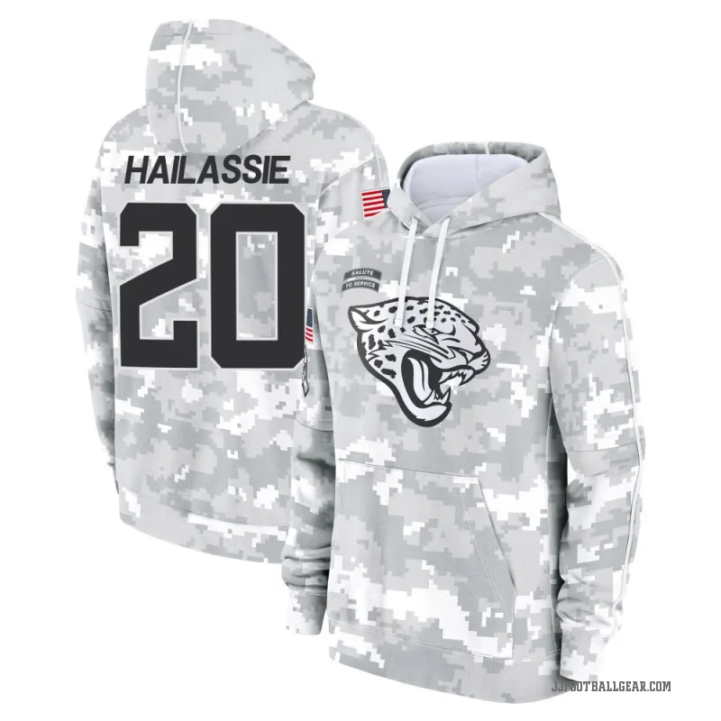 Kahlef Hailassie Men's Camo Jacksonville Jaguars Arctic 2024 Salute to Service Club Fleece Pullover Hoodie