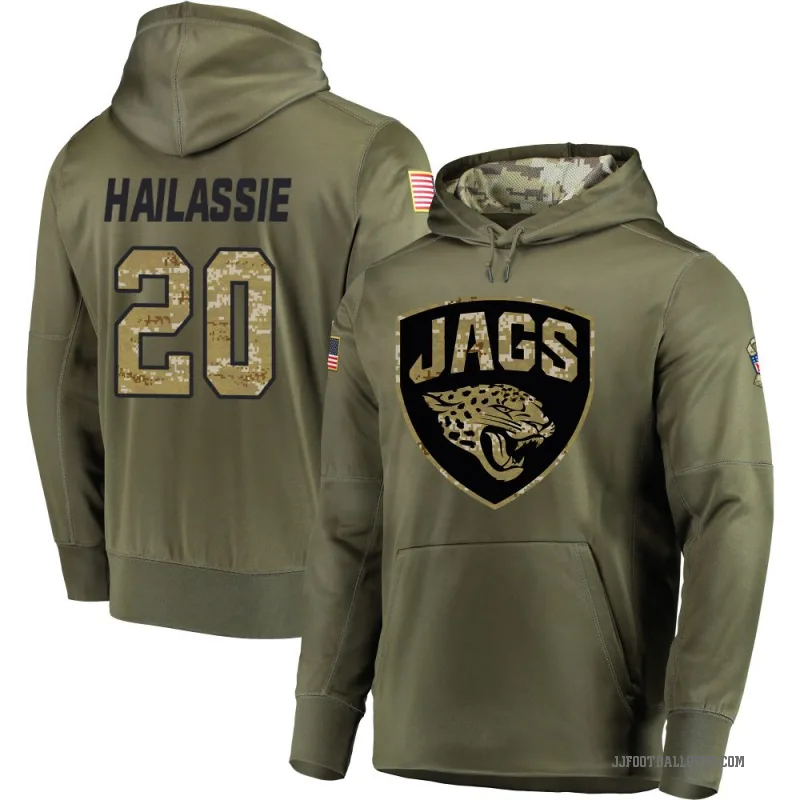 Kahlef Hailassie Men's Olive Jacksonville Jaguars Salute to Service Pullover Hoodie