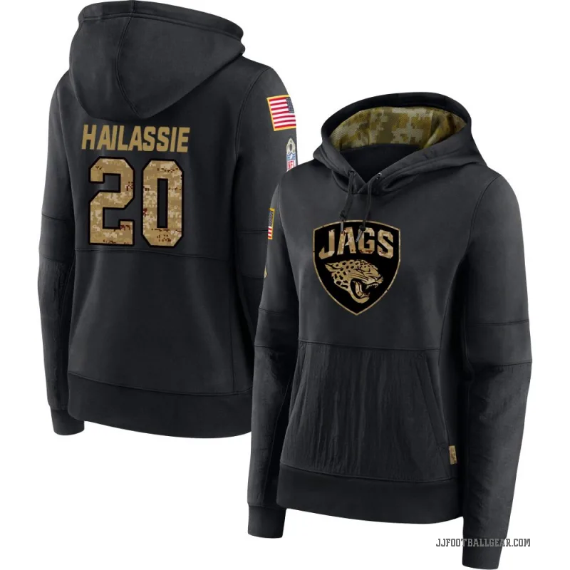 Kahlef Hailassie Women's Black Jacksonville Jaguars 2020 Salute to Service Sideline Performance Pullover Hoodie