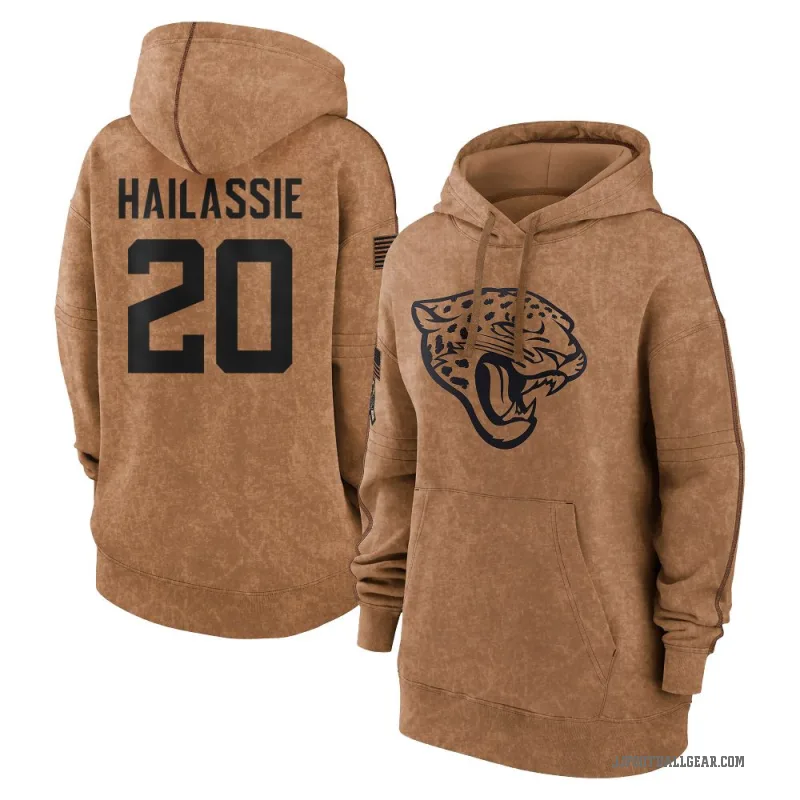 Kahlef Hailassie Women's Brown Jacksonville Jaguars 2023 Salute To Service Pullover Hoodie