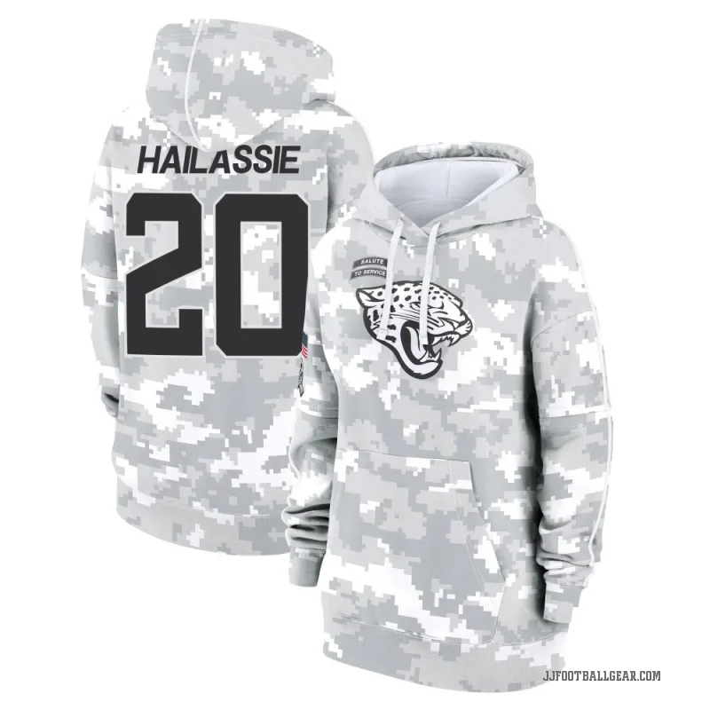 Kahlef Hailassie Women's Camo Jacksonville Jaguars Arctic 2024 Salute to Service Club Fleece Pullover Hoodie