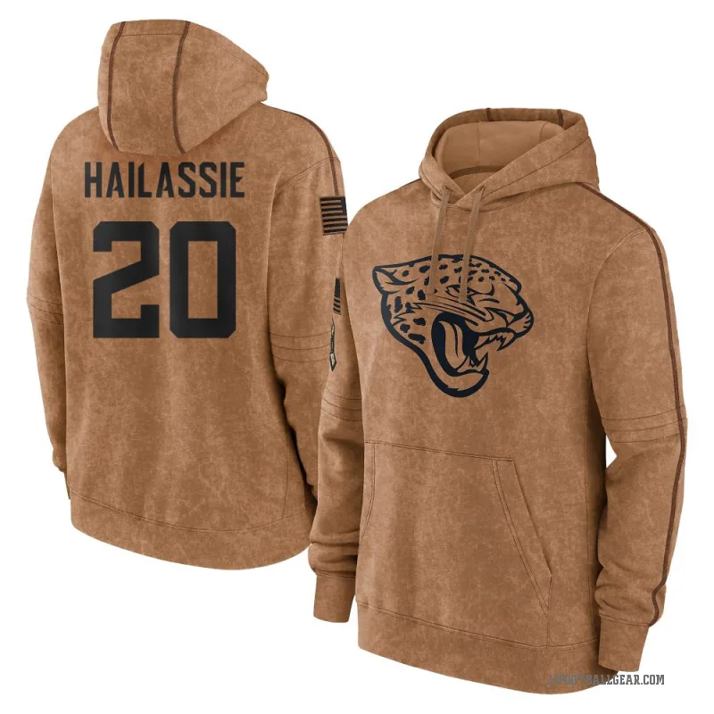 Kahlef Hailassie Youth Brown Jacksonville Jaguars 2023 Salute To Service Club Pullover Hoodie