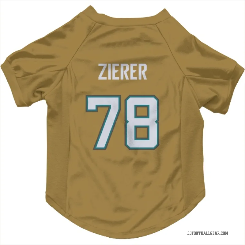 Kilian Zierer  Gold Jacksonville Jaguars   Bold  Cat & Dog Pet Jersey