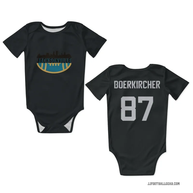 Nate Boerkircher  Black Jacksonville Jaguars  Newborn & Infant Bodysuit