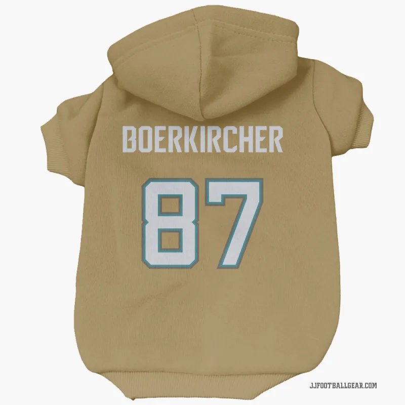 Nate Boerkircher  Gold Jacksonville Jaguars   Bold  Cat & Dog Pet Hoodie