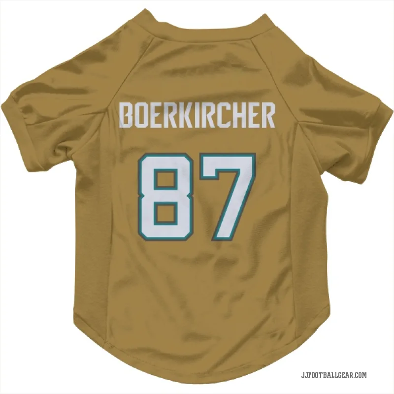 Nate Boerkircher  Gold Jacksonville Jaguars   Bold  Cat & Dog Pet Jersey