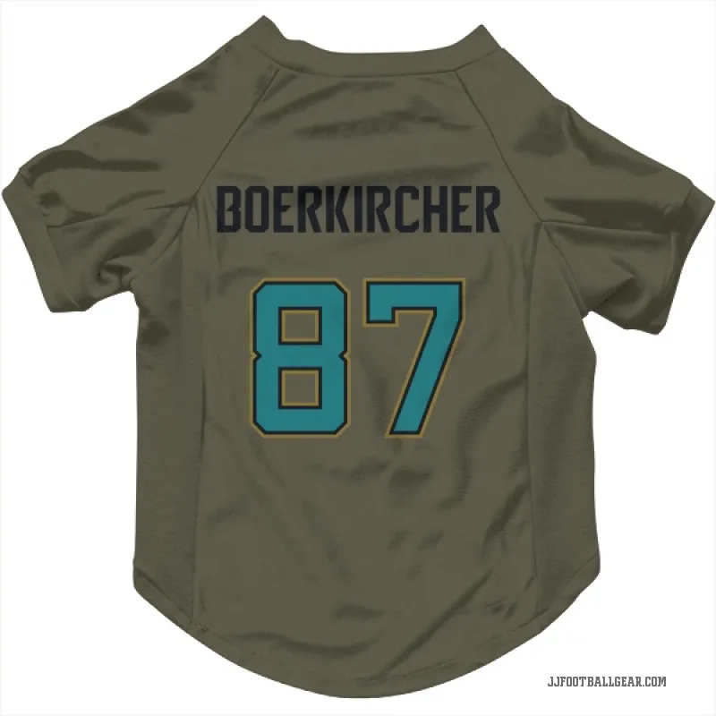 Nate Boerkircher  Olive Jacksonville Jaguars  Cat & Dog Pet Jersey