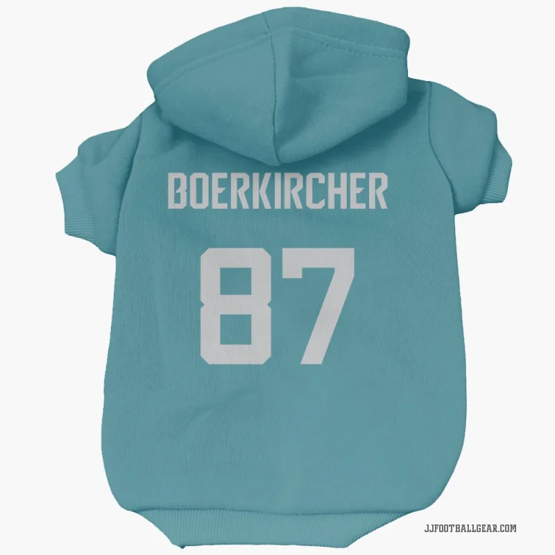 Nate Boerkircher  Teal Jacksonville Jaguars  Cat & Dog Pet Hoodie