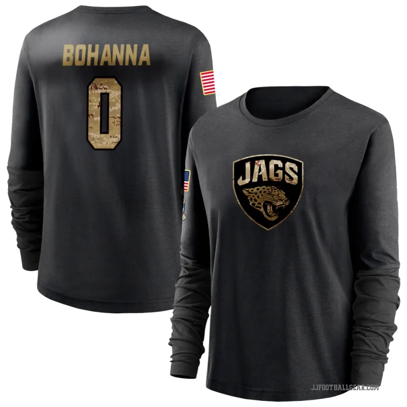 Quinton Bohanna Women's Black Jacksonville Jaguars 2020 Salute To Service Sideline Performance Long Sleeve T-Shirt
