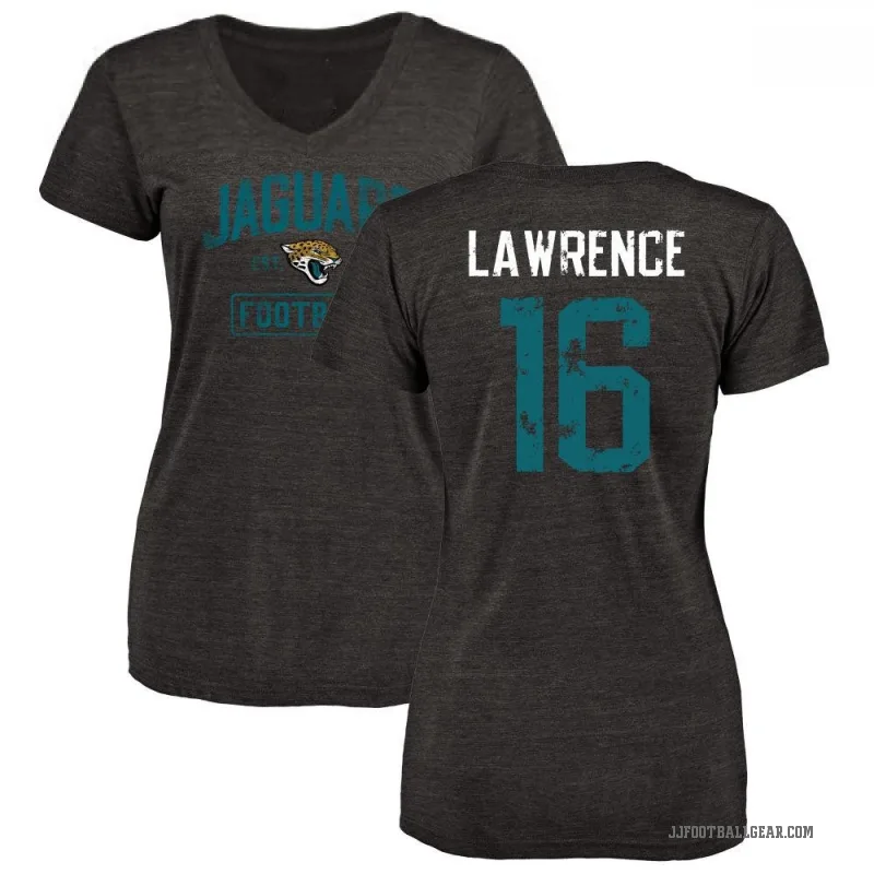 Trevor Lawrence Women's Black Jacksonville Jaguars Distressed V-Neck T-Shirt