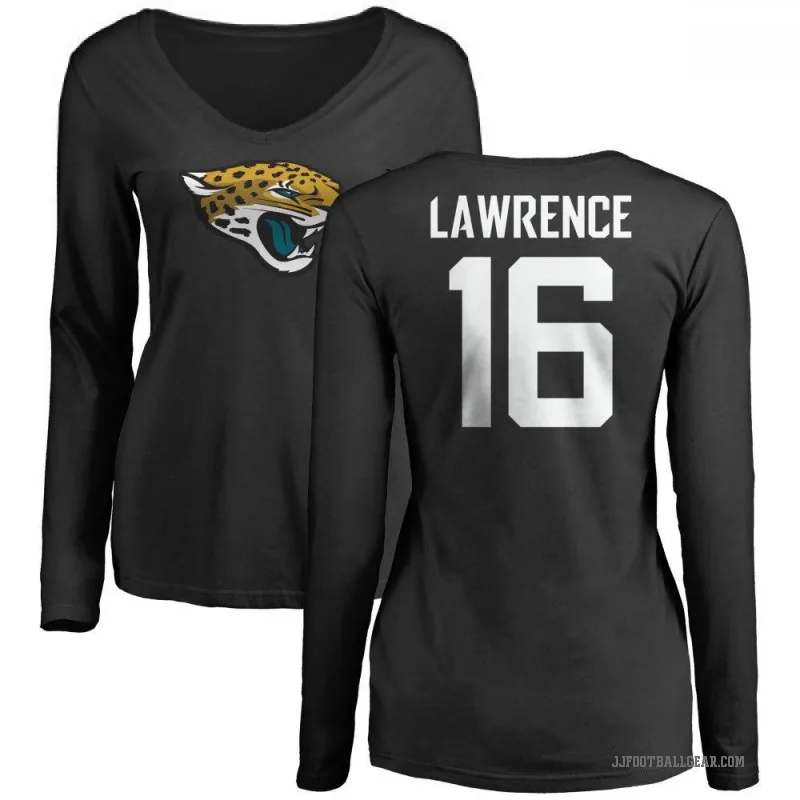 Trevor Lawrence Women's Black Jacksonville Jaguars Logo Slim Fit Long Sleeve T-Shirt -