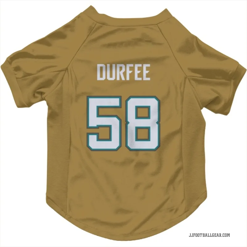 Zach Durfee Gold Jacksonville Jaguars Bold Cat & Dog Pet Jersey