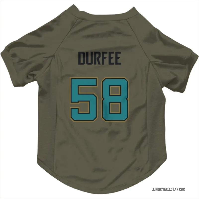 Zach Durfee Olive Jacksonville Jaguars Cat & Dog Pet Jersey