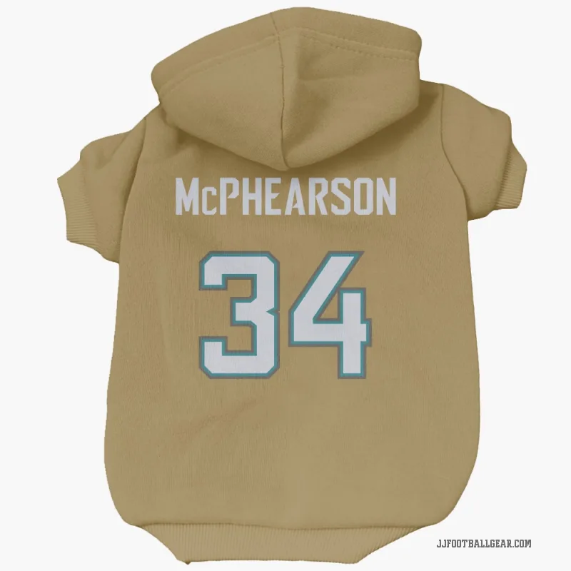 Zech McPhearson  Gold Jacksonville Jaguars   Bold  Cat & Dog Pet Hoodie