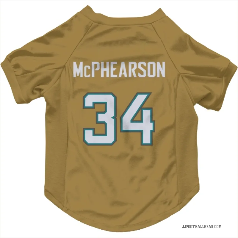 Zech McPhearson  Gold Jacksonville Jaguars   Bold  Cat & Dog Pet Jersey